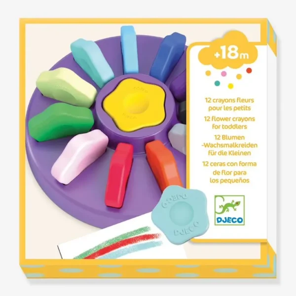 Djeco Crayones en Forma de Flor – 12 Colores