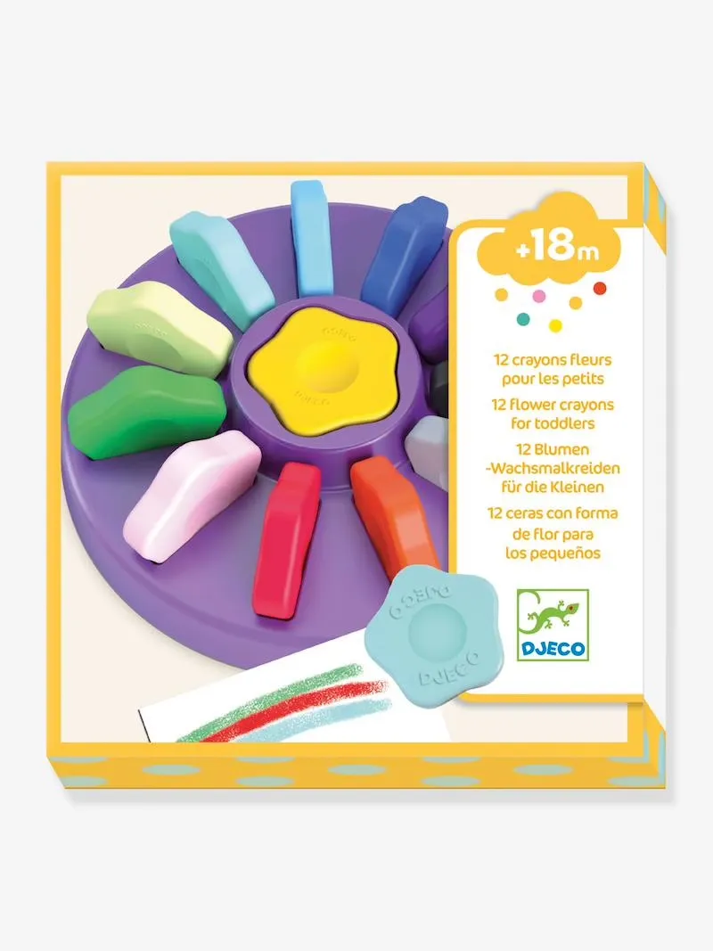 Djeco Crayones en Forma de Flor – 12 Colores - Image 1