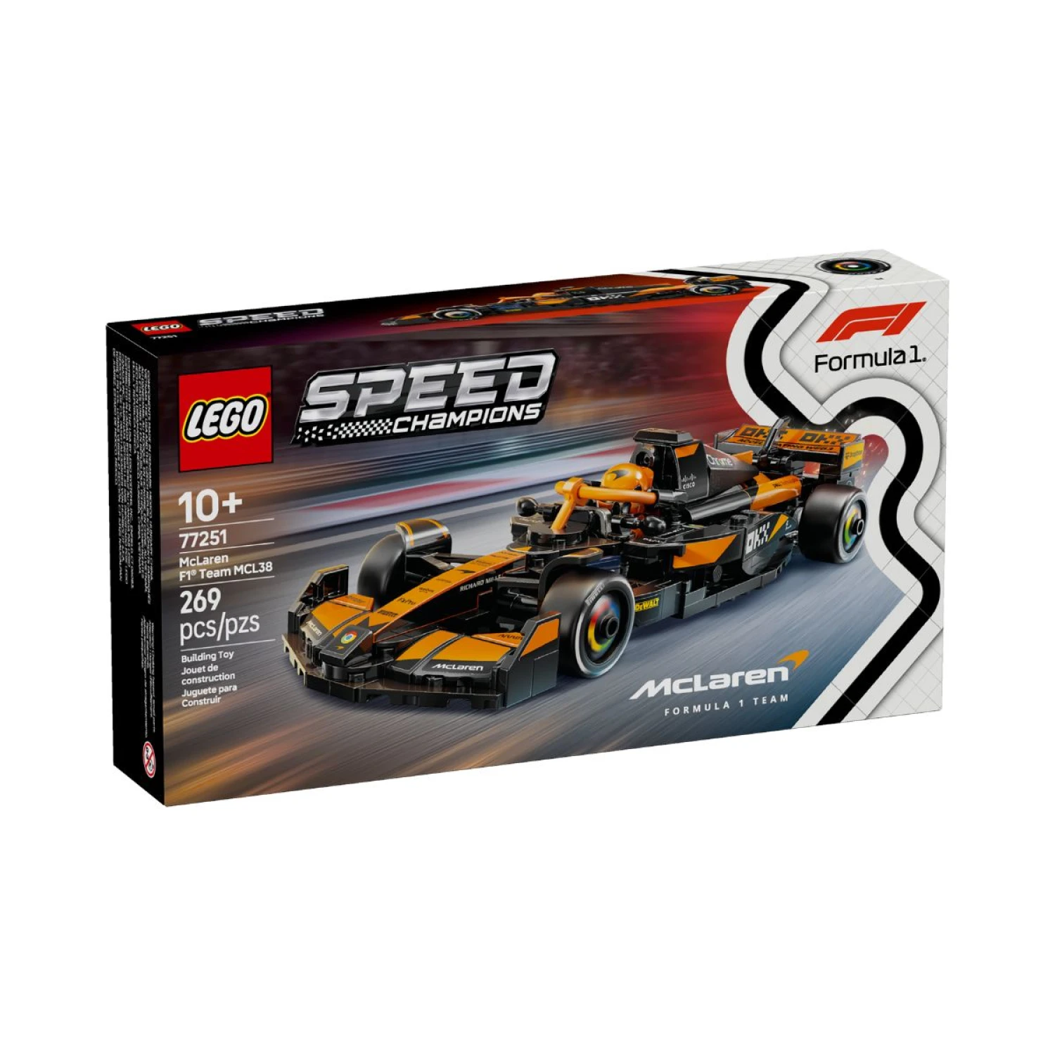 lego-f1-auto-de-carreras-mc-laren-team-mcl38-lego-f1-auto-de-carreras-mc-laren-team-mcl38 LEGO speed champions auto de carreras McLaren F1 team MCL38 - Image 1